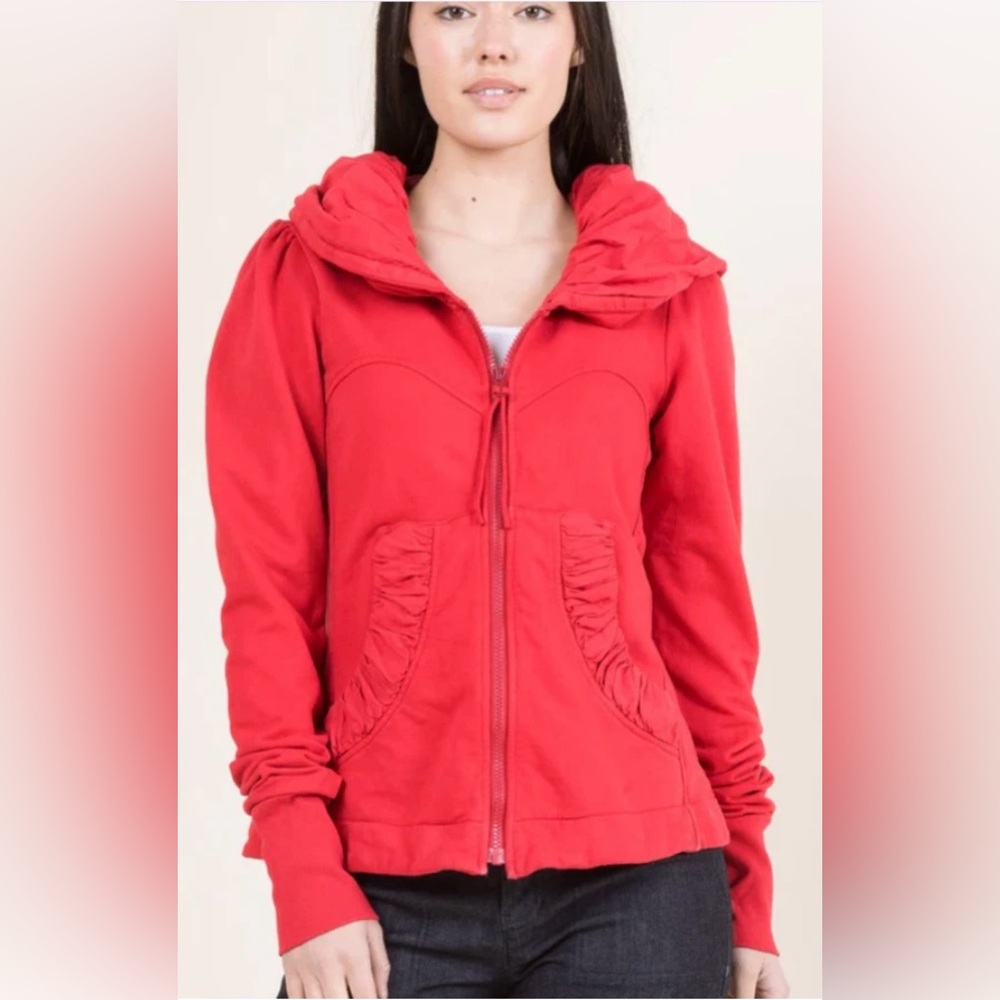 Prairie Underground Cloak Hoodie In Lipstick Pink Size Small Organic Cotton USA